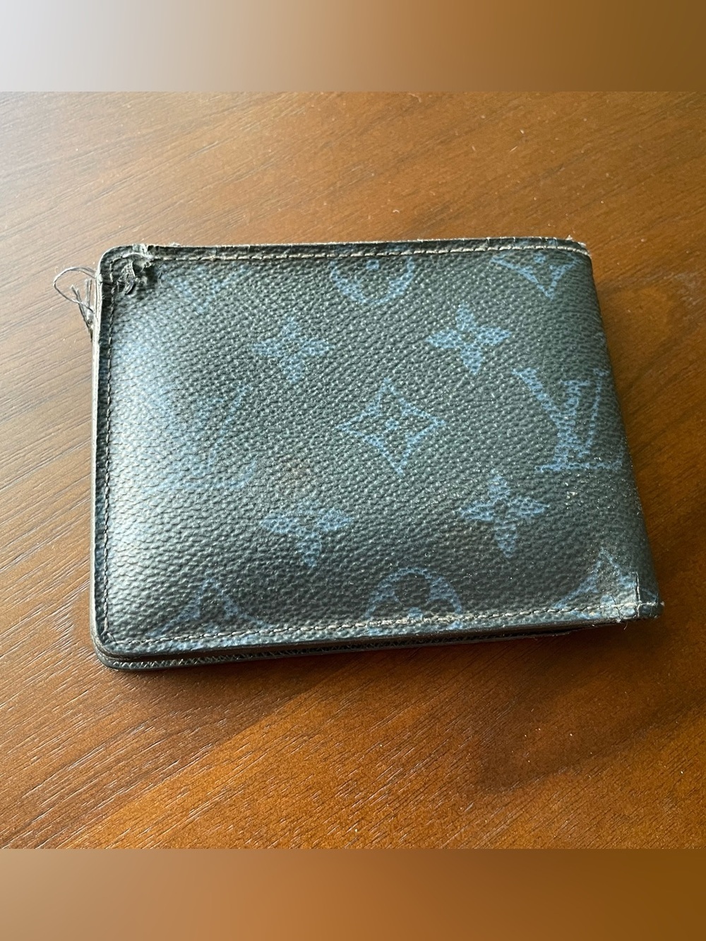 Louis Vuitton Black Monogram Canvas Wallet with Red Stripes - Picture 2 of 4